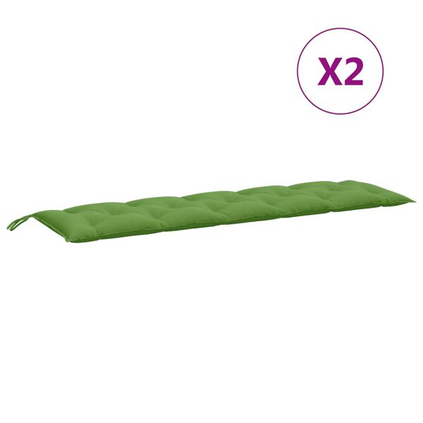 vidaXL Coussins de banc de jardin lot de 2 vert mélangé tissu