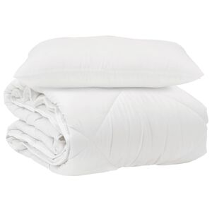 vidaXL Couette avec oreiller 2 pcs Blanc Microfibre