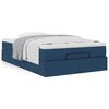 vidaXL Cadre de lit ottoman avec matelas bleu 120x200 cm tissu