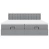 VidaXL Cadre de lit ottoman et matelas gris clair 160x200cm tissu