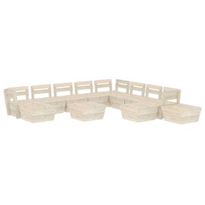 vidaXL Salon de jardin palette 12 pcs Bois d'&eacute;pic&eacute;a impr&eacute;gn&eacute;