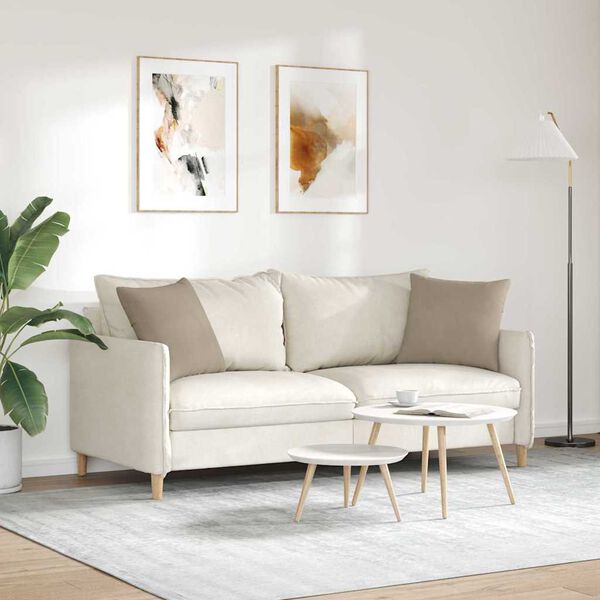 vidaXL Coussins de canapé 2 pcs Taupe 45 x 45 cm tissu