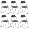 vidaXL Chaises pliantes 6 pi&egrave;ces en similicuir noir