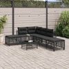 vidaXL Salon de jardin d'angle 3 pcs avec coussins noir r&eacute;sine tress&eacute;e