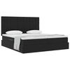vidaXL Lit de Rangement avec matelas Noir 200 x 200 cm Velours