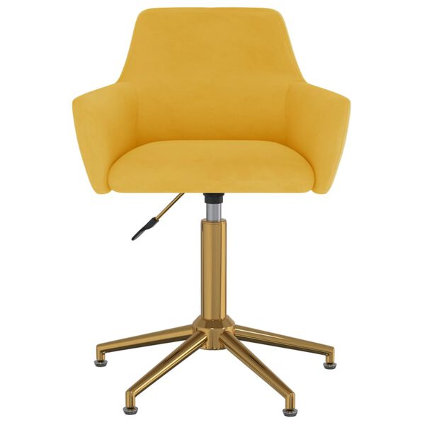 vidaXL Chaises &agrave; manger pivotantes lot de 4 Jaune Velours