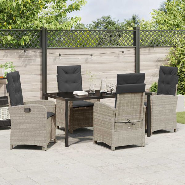 vidaXL Ensemble de salle &agrave; manger pour jardin 5 pcs Gris clair