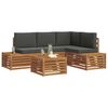 vidaXL Ensemble de canap&eacute;s d'ext&eacute;rieur 5 Pi&egrave;ce Naturel et Anthracite
