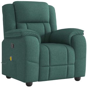 vidaXL Fauteuil de massage inclinable Vert fonc&eacute; Tissu