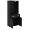vidaXL Haut Armoire Ch&ecirc;ne noir 69,5 x 32,5 x 180 cm Bois d'ing&eacute;nierie