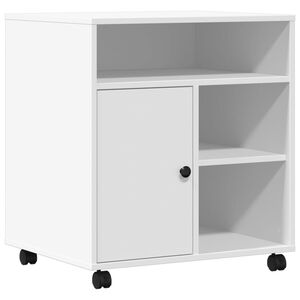 vidaXL Support d'imprimante avec roulettes blanc 60x50x67 cm