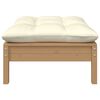 vidaXL Repose-pied de jardin avec coussin crème Bois de pin massif