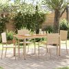 vidaXL Chaises empilables de jardin 4 pcs Crème et marron