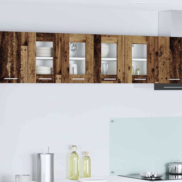 vidaXL Armoire suspendue avec porte 2 pcs Bois ancien 60 x 31 x 40 cm