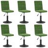 vidaXL Chaises pivotantes &agrave; manger lot de 6 vert fonc&eacute; velours