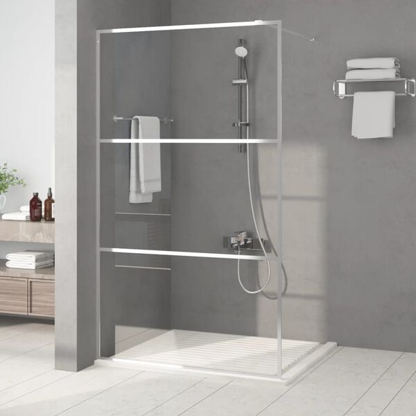 vidaXL Paroi de douche Argent&eacute; 115x195 cm Verre ESG transparent