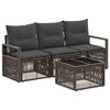 vidaXL Ensemble de canap&eacute; de jardin 4 pcs Gris polyrotin
