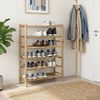 vidaXL Rack &agrave; chaussures avec &eacute;tag&egrave;re Naturel 68 x 28 x 96 cm Bambou