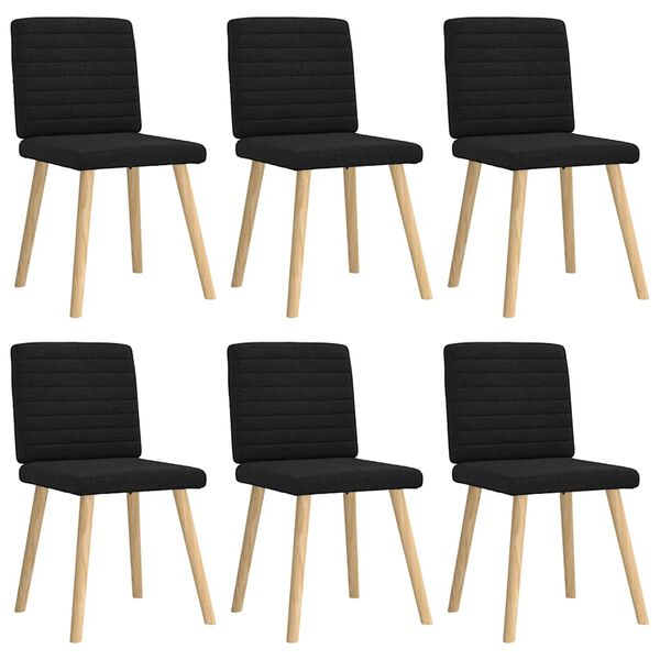 vidaXL Chaises à manger lot de 6 noir tissu