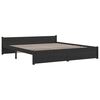 vidaXL Cadre de lit sans matelas noir bois massif 180x200 cm