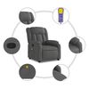 vidaXL Fauteuil inclinable de massage gris foncé tissu