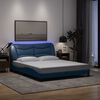vidaXL Cadre de lit avec LED sans matelas Hvar bleu 160x200 cm tissu