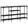 vidaXL Table console Ch&ecirc;ne noir 160 x 29 x 80 cm Bois d'ing&eacute;nierie