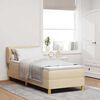 vidaXL Lit &agrave; ressorts avec matelas Cr&egrave;me 80 x 200 cm tissu