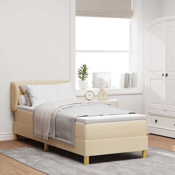vidaXL Lit &agrave; ressorts avec matelas Cr&egrave;me 80 x 200 cm tissu