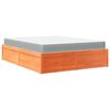 vidaXL Lit avec matelas cire marron 140x200 cm bois massif de pin