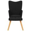 vidaXL Chaise de relaxation avec tabouret Noir Tissu