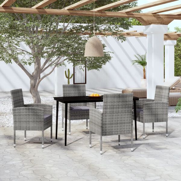 vidaXL Ensemble à manger de jardin 5 pcs Anthracite