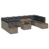 vidaXL Ensemble de salle &agrave; manger pour jardin 11 pcs Gris et marron