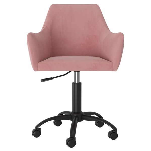 vidaXL Chaises &agrave; manger pivotantes lot de 4 Rose Velours