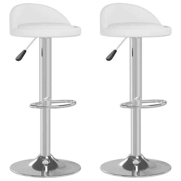 vidaXL Tabourets de bar lot de 2 blanc similicuir
