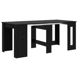vidaXL Table &agrave; d&icirc;ner 180 x 85 x 75 cm Bois d'ing&eacute;nierie Ch&ecirc;ne noir