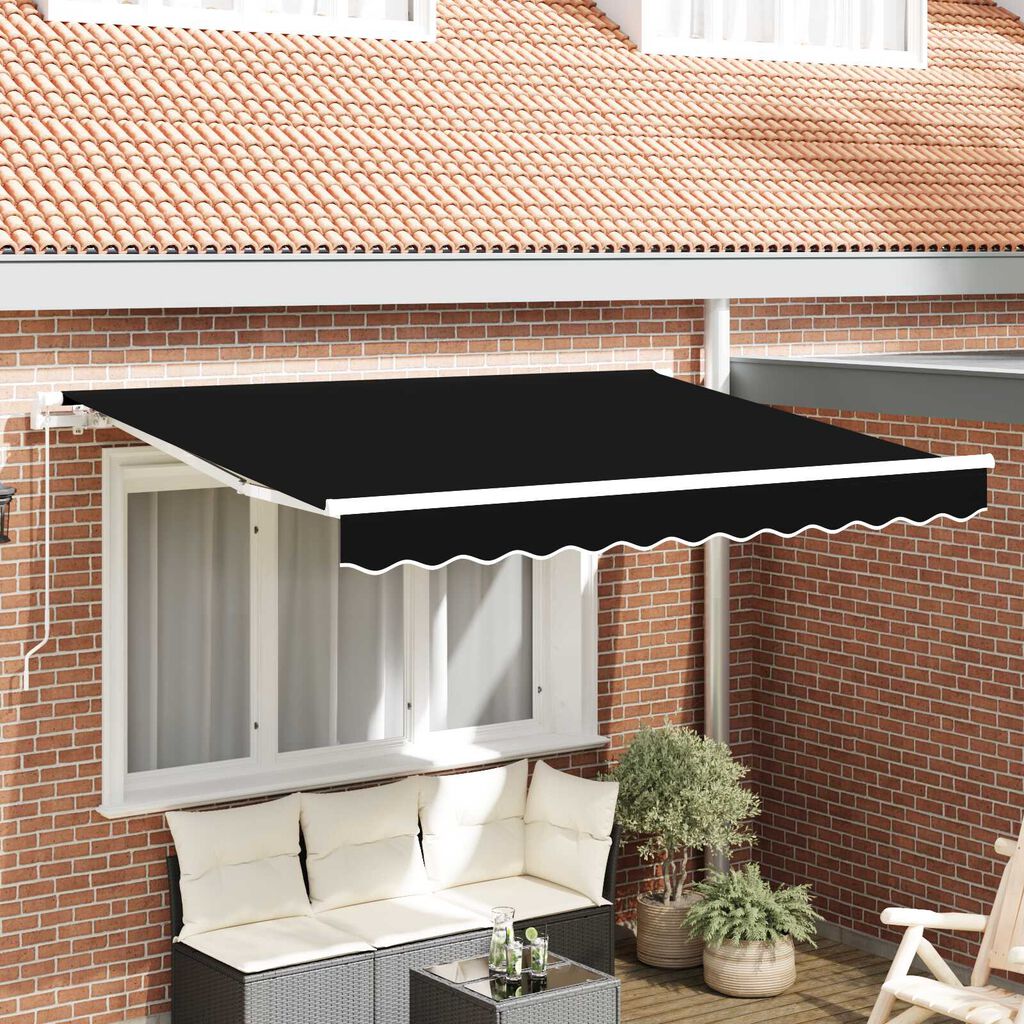 vidaXL Tissu de remplacement d'auvent pour cadre de 3,5 x 2,5 m noir