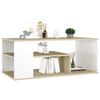 vidaXL Table basse blanc et chêne sonoma 100x50x40cm bois d'ingénierie