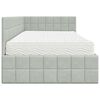 vidaXL Cadre de lit d'angle avec matelas 2 pcs Gris clair Velours