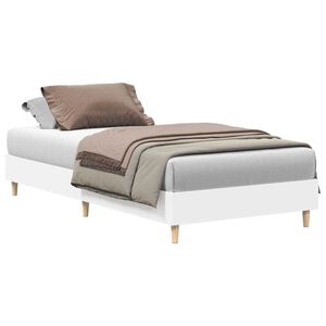 vidaXL Cadre de lit sans matelas blanc 90x200 cm bois d'ing&eacute;nierie