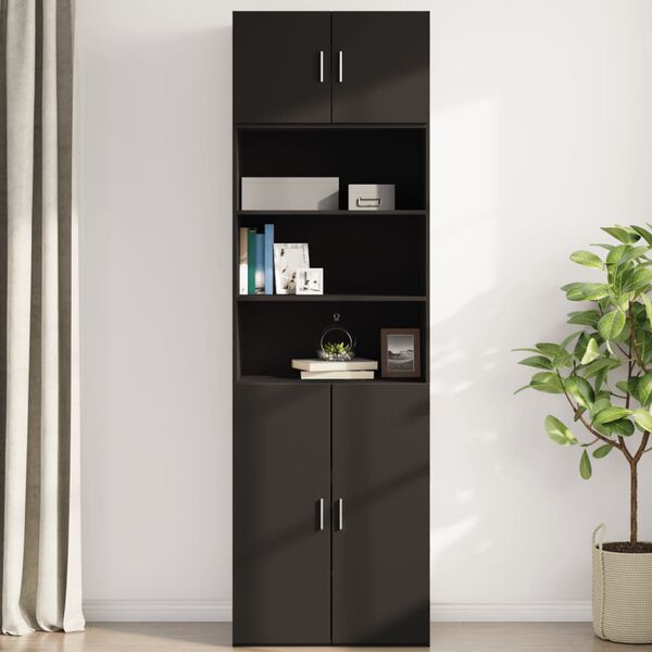 vidaXL Armoire murale noir 70x42,5x40 cm bois d'ing&eacute;nierie