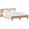 vidaXL Cadre de lit Ch&ecirc;ne artisanal 140 x 190 cm Bois d'ing&eacute;nierie