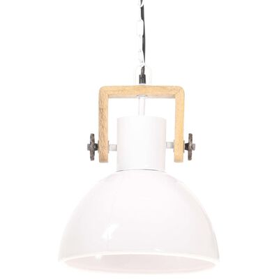 vidaXL Lampe suspendue industrielle 25 W Blanc Rond 30 cm E27
