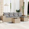 vidaXL Salon de jardin avec coussins 6 pcs beige r&eacute;sine tress&eacute;e