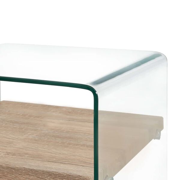 vidaXL Table basse Clair 50x50x45 cm Verre trempé