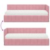 vidaXL Cadre de lit d'angle avec matelas Rose 80 x 200 cm Velours