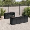 vidaXL Salon de jardin 8 pcs avec coussins noir r&eacute;sine tress&eacute;e