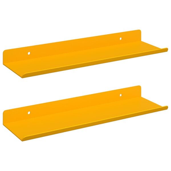 vidaXL &Eacute;tag&egrave;re flottante 2 pcs Jaune moutarde 30 x 9 x 2,5 cm Acier