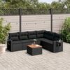 vidaXL Salon de jardin 7 pcs avec coussins noir r&eacute;sine tress&eacute;e