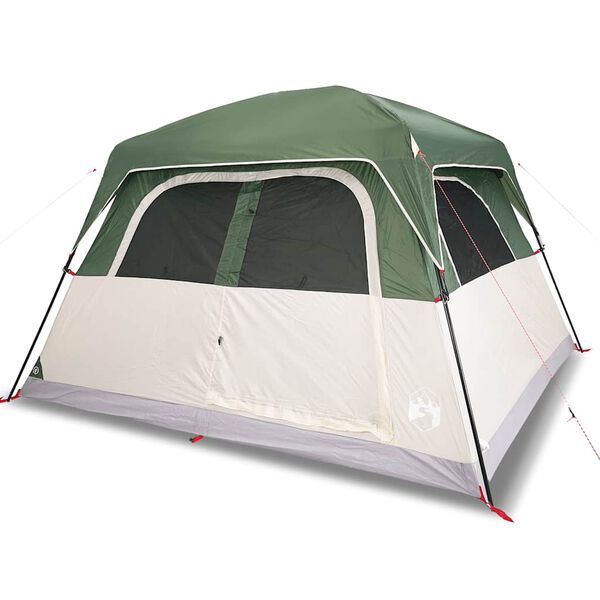vidaXL Tente de cabine familiale 6 personnes vert imperm&eacute;able